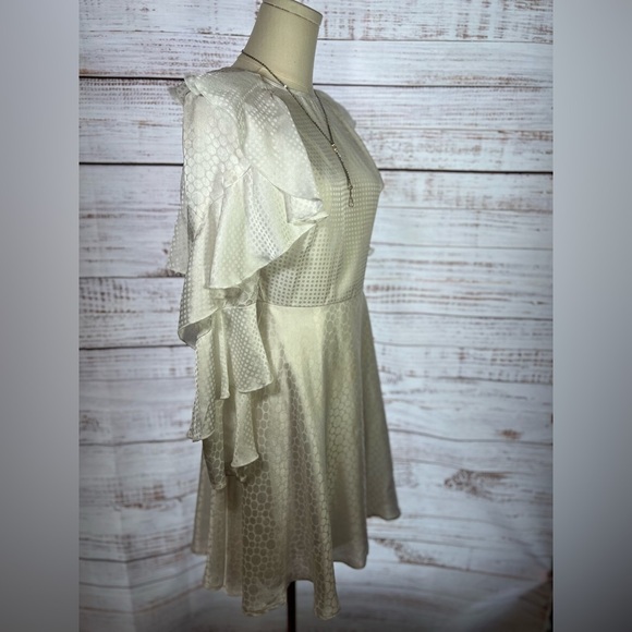 ASOS Cream Ruffled Tiered Long Sleeve Sundress - Picture 3 of 7